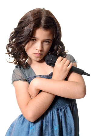 young girl singer with attitudeの写真素材
