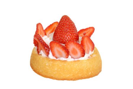 isolated strawberry shortcakeの写真素材
