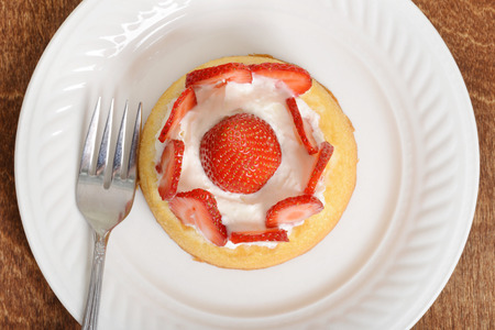 top view strawberry shortcakeの写真素材
