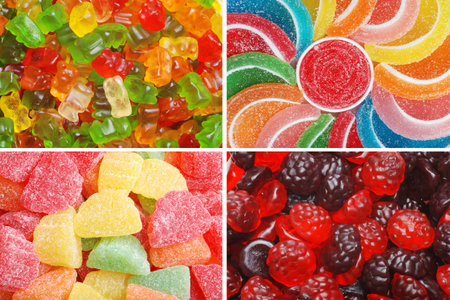 assorted chewy candyの写真素材