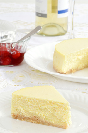 Closeup plain cheesecakeの写真素材