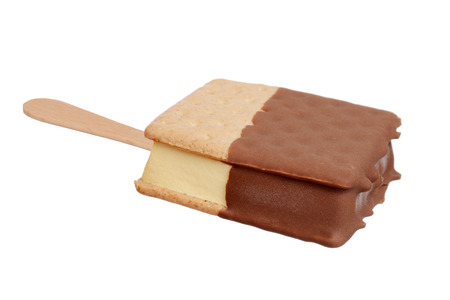 isolated s'mores ice cream sandwich on popsicle stickの写真素材