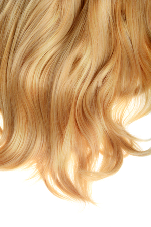 blond hair wig isolatedの写真素材