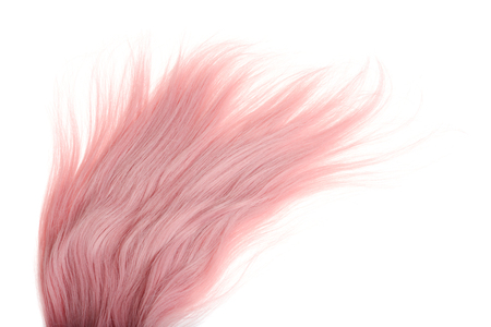 closeup strand of pink hairの写真素材