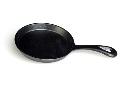 closeup cast iron frying panの写真素材