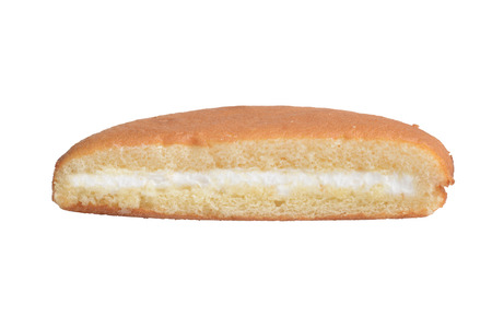 isolated slice sponge cake with vanilla cream fillingの写真素材