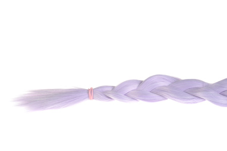 isolated mauve color hair ponytailの写真素材