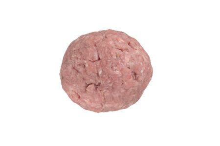 isolated raw meatball on whiteの写真素材
