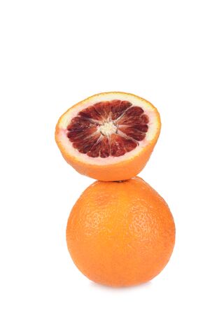 slice stack blood orangesの写真素材