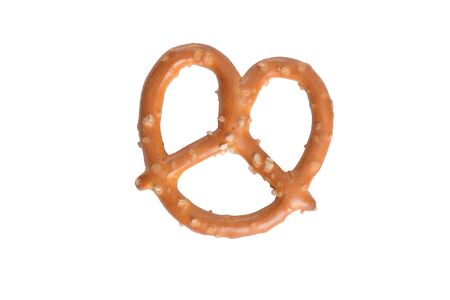 closeup of isolated salted pretzelの写真素材