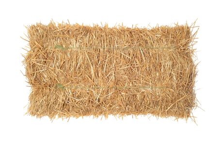 isolated top view bale of strawの写真素材