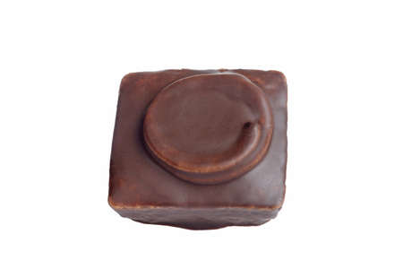 isolated chocolate covered cakeの写真素材