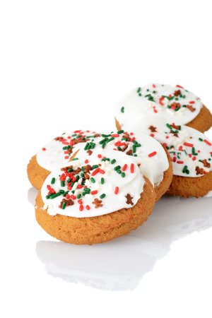 closeup pile christmas gingerbread sugar cookiesの写真素材