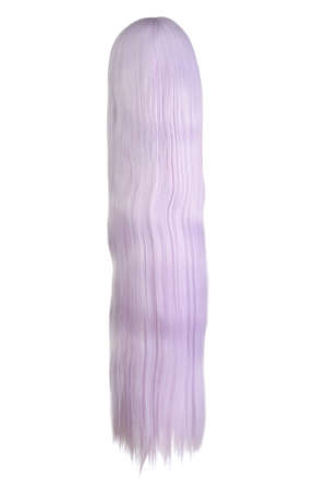 isolated long hair mauve color wigの写真素材