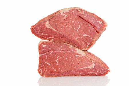 two sirloin tip roasts on whiteの写真素材
