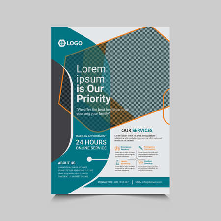 Medical flyer template design, health care template design in illustrator file epsのイラスト素材