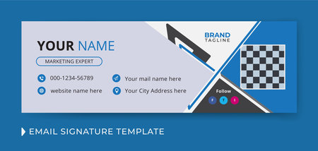 Corporate and business email signature template design with personal details and online mail letterのイラスト素材