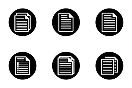 Vector art style document icon bundle set design. Document icons set. Paper icon vector. File Icon Object, File Icon Imageのイラスト素材