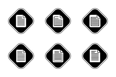 Vector art style document icon bundle set design. Document icons set. Paper icon vector. File Icon Object, File Icon Imageのイラスト素材