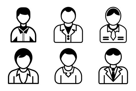 Person icon bundle set in creative vector, Set of business people icons. Businessman, businesswoman, businessman, manager, office worker. Vector illustration.のイラスト素材