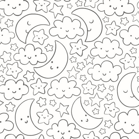 Cute sky pattern vector seamless  patternのイラスト素材