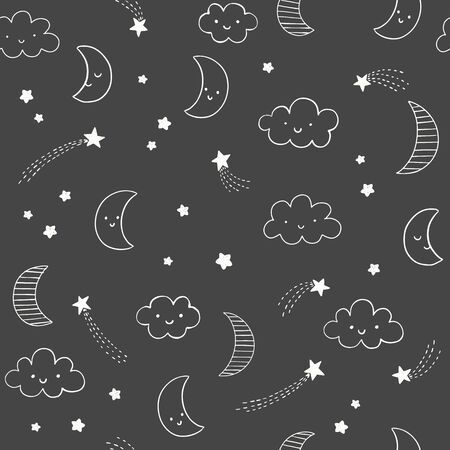 Cute sky vector seamless  patternのイラスト素材