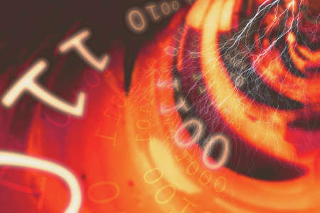 Digits and data transfer conceptual design. Power of Information Technology.の写真素材