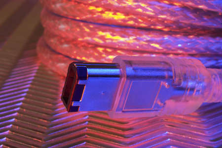 Usb cable close-up. Light brush in use.の写真素材