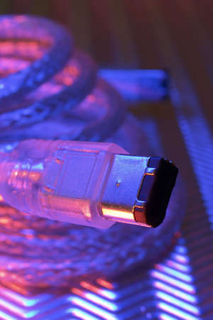 Usb cable close-up. Light brush in use.の写真素材