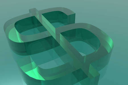 Green Dollar sign illustrated.の写真素材