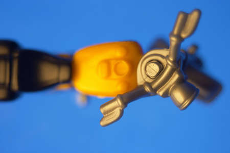 Toy Plastic motorbike. Image taken in studio.の写真素材