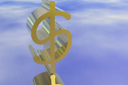 Golden Dollar sign illustrated.の写真素材
