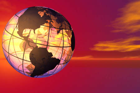 Fancy 3D rendered of world.の写真素材