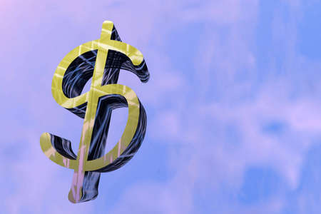 Green Dollar sign illustrated.の写真素材