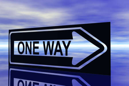 illustration of one way sign.の写真素材