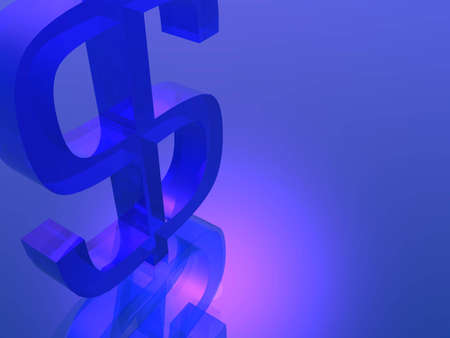 Dollar sign illustrated in 3D.の写真素材
