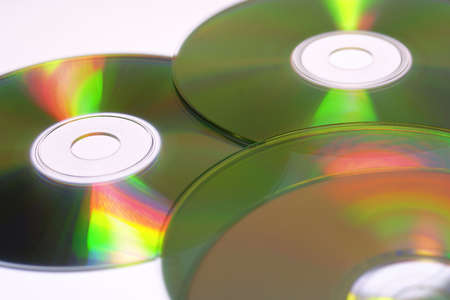 Close-up of cd-romsの写真素材