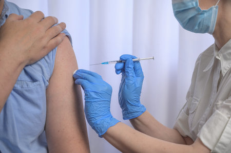 Vaccination process, prevention and protection against viral infections. concept of healthcare and vaccination of people.の写真素材