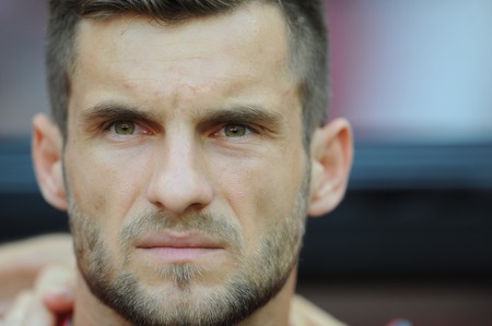 WARSAW POLAND JUNE 17 2015: EURO EURO 2016 France Football Cup Qualifiers Scotland vs Lukasz Broz Georgiaopのeditorial素材