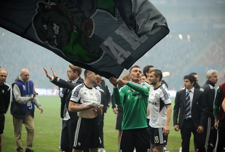 WARSAW, POLAND - MAY 02, 2015: Polish Football League Cup Final Legia Warsaw - Lech Poznan
o/p: Michal Kucharczyk Marek Saganowskiのeditorial素材