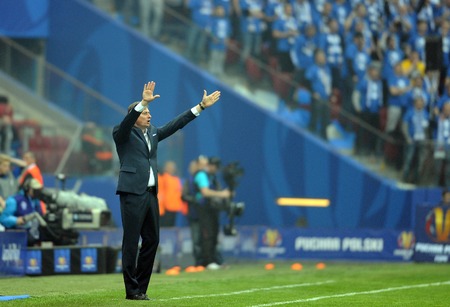 WARSAW, POLAND - MAY 02, 2015: Polish Football League Cup Final Legia Warsaw - Lech Poznanop: Maciej Leatherのeditorial素材