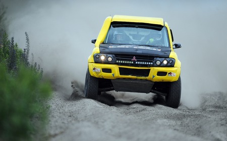 WARSAW, POLAND - JULY 11 2015: Polish Safari Rally Cross Championshipのeditorial素材