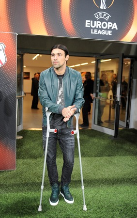 WARSAW, POLAND - OCTOBER 1, 2015: UEFA Europa League group stage Legia Warsaw SSC Napoliop: Ivica Vrdoljakのeditorial素材