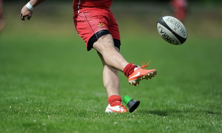 WARSAW, POLAND-MAY 15,  2015: Polish rugby extra league SKRA Warszawa - Budowlani Lodz