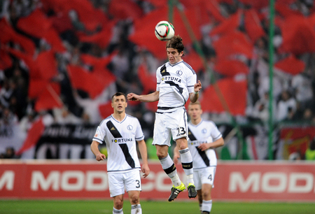 WARSAW, POLAND - NOVEMBER 21, 2015: T-Mobile Extra League Polish Premier Football League Legia Warsaw Slask Wroclaw
o/p: Stojan Vranjesのeditorial素材