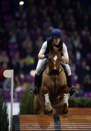 WARSAW, POLNAD - FEBRUARY 26: Cavaliada International Horse Jumping indor contest in Torwar Hale in...