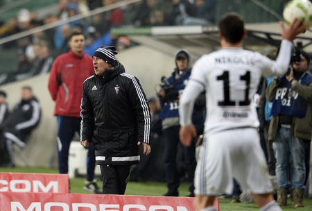 WARSAW, POLAND - MARCH 05, 2016, T-Mobile Polish Extra League Premier Football League Legia Warsaw Gornik Zabrzeo / p: Jan Zurek coachのeditorial素材