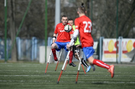 WARSAW, POLAND - APRIL 03, 2016: AMP Football Club cup Warsaw Poland 2016n / fromのeditorial素材