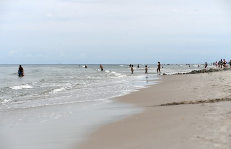 12 JULY 2018 - OSTROW, POLAND: Polish Baltic sea during summerのeditorial素材