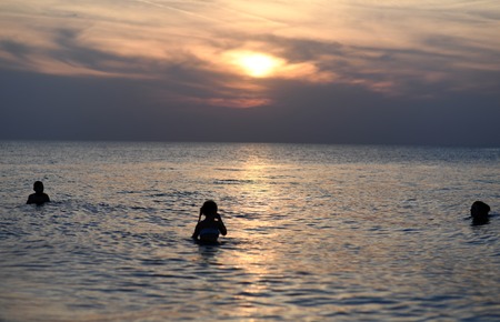 12 JULY 2018 - OSTROW, POLAND: Polish Baltic sea during summerのeditorial素材